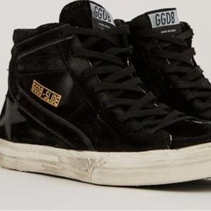 Golden Goose Slide Hi Top Suede Sneaker Black
